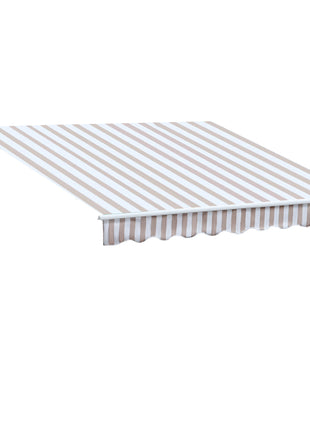 10' x 8' Retractable Sun Shade Patio/Window Awning - Polyester Fabric - Beige