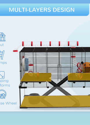 31" Hamster Cage with Tube and Tunnel, Deep Glass Bottom