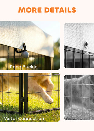 Lockable Dog House Kennel with Water-resistant Roof for Small and Medium Sized Pets, 4.7' x 4.7' x 5.1', Silver