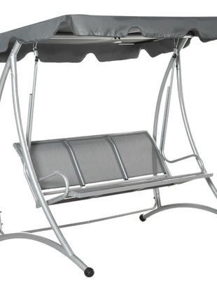 3-Seat Outdoor Porch Swing Chair, Patio Swing Glider with Adjustable Canopy, Breathable Seat, and Steel Frame for Garden, Poolside, Backyard, Gray