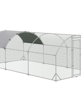 Large Chicken Coop Metal Chicken Run with Waterproof and Anti-UV Cover, Dome Shaped Walk-in Fence Cage Hen House for Outdoor and Yard Farm Use, 1" Tube Diameter, 9.2' x 18.7' x 6.5'