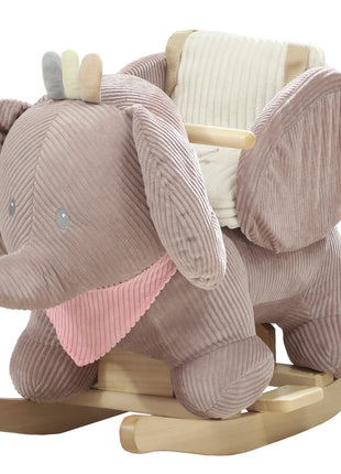 Baby Rocking Horse with Seat, Kids Ride On Toy with Realistic Elephant Sound and Safety Belt for 18 to 36 Months, Pink