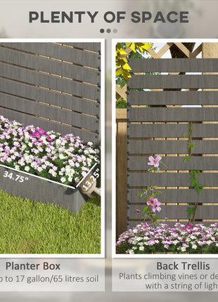 Trellis Planter for Climbing Plants, Raised Garden Bed with Trellis, Planter Box for Outdoor Garden, Dark Gray
