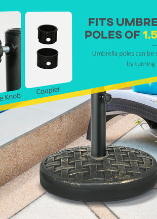 Concrete Umbrella Base, 40 lbs. Heavy Duty Umbrella Stand with Metal Umbrella Holder for Outdoor, Lawn, Deck, Bronze