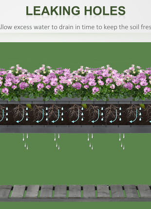 Wooden Raised Garden Bed, Elevated Planter Box Stand with 8 Slots and Open Shelf, Dark Gray