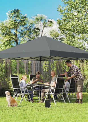 10 x 10 ft Pop Up Canopy Tent with One Push Setup, Outdoor Portable Instant Canopy Shelter w/ Roller Bag, Dark Gray