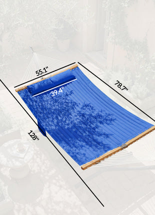Outdoor Hammock 2-Person, with Pillow & Pad, 440 lbs Capacity, Navy Blue