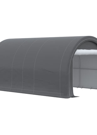 10' x 16' Carport, Heavy Duty Portable Garage Storage Tent with Large Zippered Door, Anti-UV PE Canopy Cover for Car, Truck, Boat, Motorcycle, Bike, Garden Tools, Outdoor Work, Gray