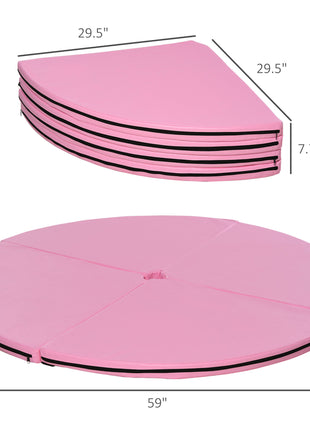 Pole Dance Mat, 2"T x 5'W Folding Pole Crash Mat for Home, Lightweight and Foldable, Pink