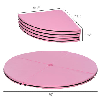 Pole Dance Mat, 2"T x 5'W Folding Pole Crash Mat for Home, Lightweight and Foldable, Pink