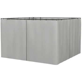 9.84' x 9.84' Gazebo Sidewall Set with Hooks/C-Rings, Gray