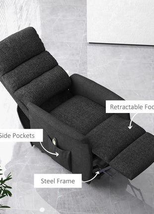 Power Lift Chair for Seniors, Electric Lift Recliner Chair with Remote Control, Side Pockets for Living Room, Black