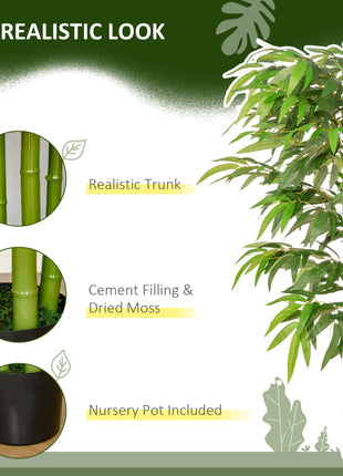 4.5FT Artificial Bamboo Tree, Decorative Faux Plant in Nursery Pot for Indoor or   Decor