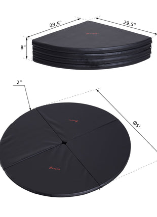 Pole Dance Mat, 2"T x 5'W Folding Pole Crash Mat for Home, Lightweight and Foldable, Black