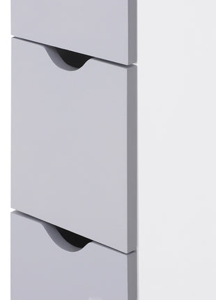 54" Tall Bathroom Storage Cabinet, Freestanding Linen Tower with 2-Tier Shelf and Drawers, Narrow Side Floor Organizer, White
