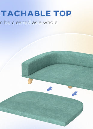 Dog Sofa Couch Bed with Washable Cushion for Large Dogs, Cats, Green