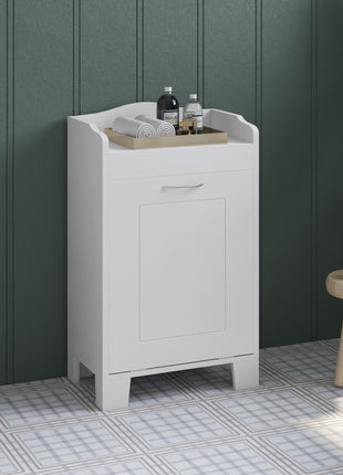31" Tilt Out Laundry Hamper, Free Standing Home Organizer Hamper, Bathroom Storage Cabinet, White