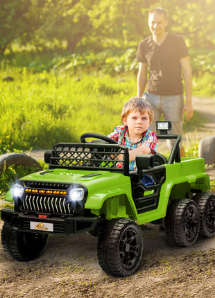 12V 4x4 Kids Electric Car w/ 2WD/4WD Switchable, Remote Control, Spring Suspension System, Back Trailer, Camouflage