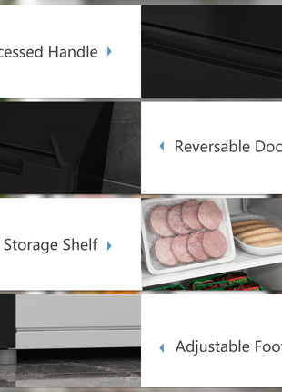 Upright Freezer, 3 Cu Ft Small Freezer with Reversible Single Door, Adjustable Thermostat for Home, Apartment, Black