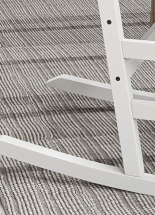 Wooden Rocking Chair Set, Curved Armrests, High Back, Slatted Seat Outdoor Rocker Set, White