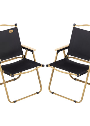 2 Pack Folding Camping Chair, Lightweight & Portable Beach Chairs Armchairs, Perfect for Festivals, Fishing, Picnic and Hiking, Black