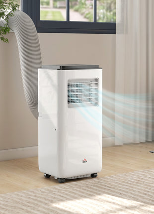 10,000 BTU Moible Air Conditioner 440 Sq. Ft., Dehumidifier Fan Auto Sleep with 24H Timer On/Off, Window Kit, White