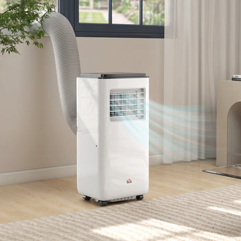 10,000 BTU Moible Air Conditioner 440 Sq. Ft., Dehumidifier Fan Auto Sleep with 24H Timer On/Off, Window Kit, White