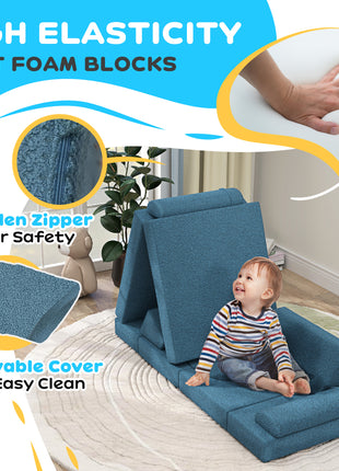 12 Pcs Foam Climbing Blocks for Toddlers, Indoor Soft Play Equipment for Boys and Girls, Blue