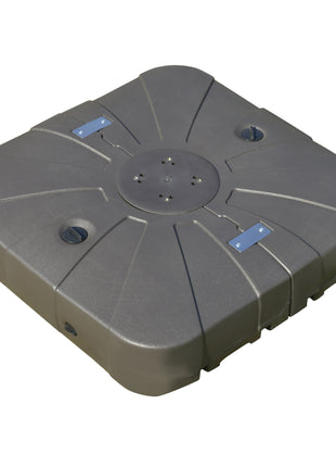 Square Cantilever Patio Umbrella Base with 4 Wheels for Easy Moving, Heavy Duty Umbrella Stand Weight, 330 lb Capacity Sand or 286 lb Capacity Water, Coffee