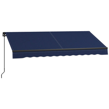 8' x 6.5' Retractable Awning, 280gsm UV Resistant Sunshade Shelter for Deck, Balcony, Yard, Blue