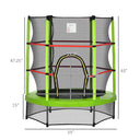 Φ5FT Kids Trampoline with Enclosure Net for Age 3 to 6 Years Green