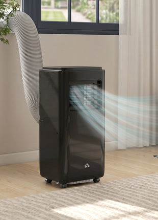 10,000 BTU Moible Air Conditioner 440 Sq. Ft., Dehumidifier Fan Auto Sleep with 24H Timer On/Off, Window Kit, Black