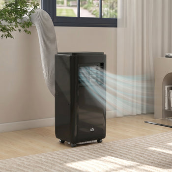 10,000 BTU Moible Air Conditioner 440 Sq. Ft., Dehumidifier Fan Auto Sleep with 24H Timer On/Off, Window Kit, Black