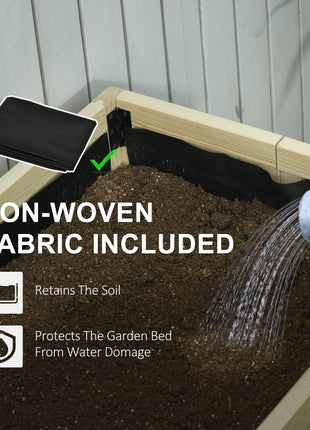 Raised Garden Bed Elevated Wooden Planter Box with Space-Saving Folding Design, Drainage Holes, & Inner Liner for Vegetable Fruit Herb Grow