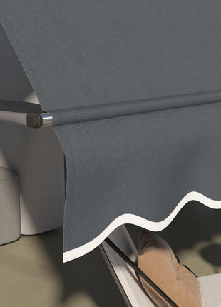 11.5' x 4' Manual Retractable Awning, Non-Screw Patio Awning, UV Resistant for Window or Door, Dark Gray