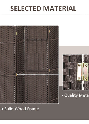 Folding Room Divider Screen 8 Panel 5.6 ' Tall Privacy Screen Freestanding Room Partition for Home Office, Brown