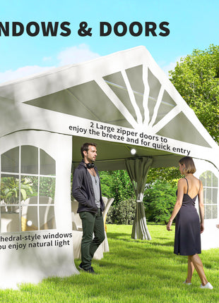 Heavy Duty Party Tent, 19.5' x 39' Large Sun Shade Canopy Tent for Parties, Wedding, Events, BBQ Grill, White
