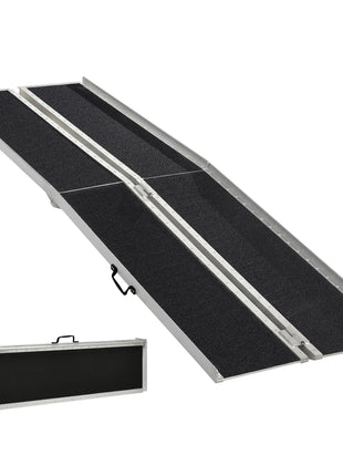 10' Skidproof Portable Wheelchair Ramp for Home, Steps, Doorways, Carpeted Foldable Handicap Ramp, Threshold Ramp
