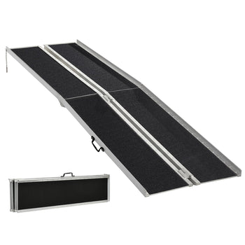 10' Skidproof Portable Wheelchair Ramp for Home, Steps, Doorways, Carpeted Foldable Handicap Ramp, Threshold Ramp