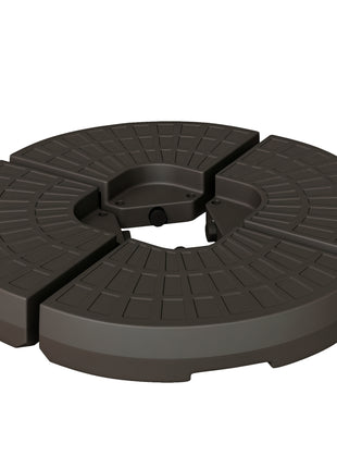 4 Pieces Cantilever Patio Umbrella Base, Fan Shaped Umbrella Weight w/ Built-In Handles & Rugged Material, 148 lbs Water and 220 lbs Water and Sand, Coffee