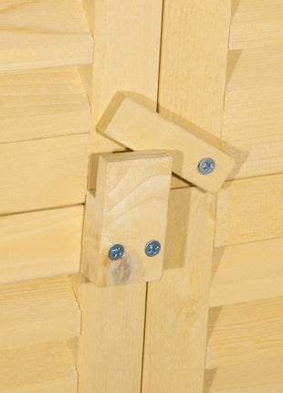 5' x 3' Wooden Garden Storage Shed, Sheds & Outdoor Storage with Asphalt Roof & 2 Large Wood Doors with Lock, Natural