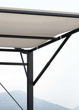 10' x 8' Outdoor Pergola and Patio Gazebo for Garden, Camper, Deck, Doors and Windows, Cream White