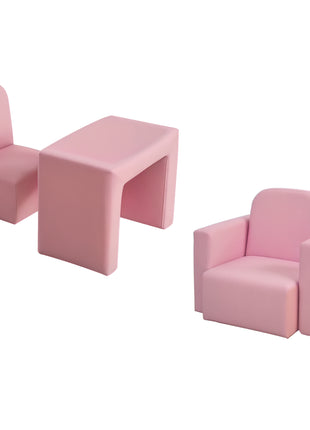 2-in-1 Convertible Table and Chair Set for Boys Girls for Boys Girls, Pink