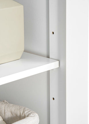 Freestanding Bathroom Storage Cabinet, Floor Cabinet with 2 Drawers, Adjustable Shelf, for Bathroom, Living Room or Entryway, White
