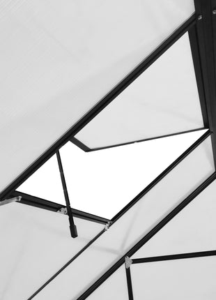 20' x 8' Aluminum Greenhouse Polycarbonate Walk-in Garden Greenhouse Kit with Adjustable Roof Vent, Rain Gutter and Sliding Door for Winter, Clear