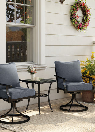 Patio Chair Cushions Set of 2 with Seat & Backrest, Fade Resistant Seat Replacement Cushion Set, Gray