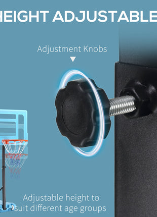 Poolside Basketball Hoop Stand, 36.5"-48.5" Height Adjustable Portable Hoop System w/ Clear Backboard & Fillable Base for Whole Family, Blue, Black, Red