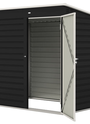6' x 4' Outdoor Garden Shed, Metal Storage Shed with Lockable Door and Gloves for Backyard Garden Patio, Dark Gray