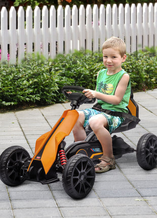 12V Electric Go Kart for Kids w/ Adjustable Speed, Orange