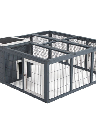 Rabbit Hutch, Waterproof Rabbit House for Small Animals, Gray